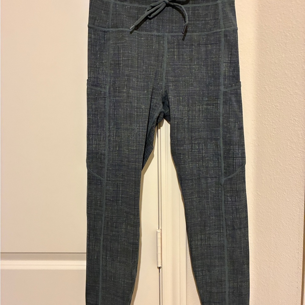 Zyia High-Waist Pocket Drawstring Luxe 7/8 24" Sage Medley